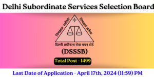 DSSSB Vacancy 2024 Notification